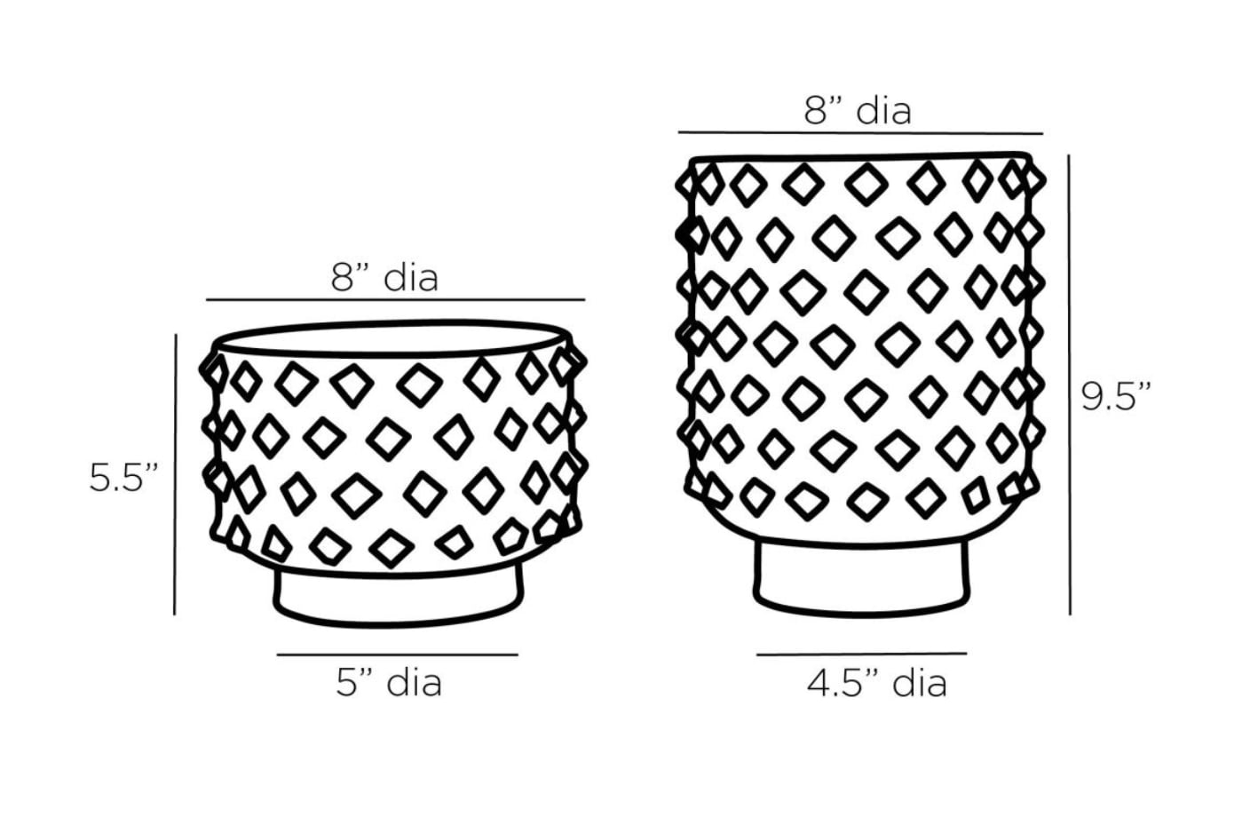 Arteriors Accents Set of 2 Valika Vases