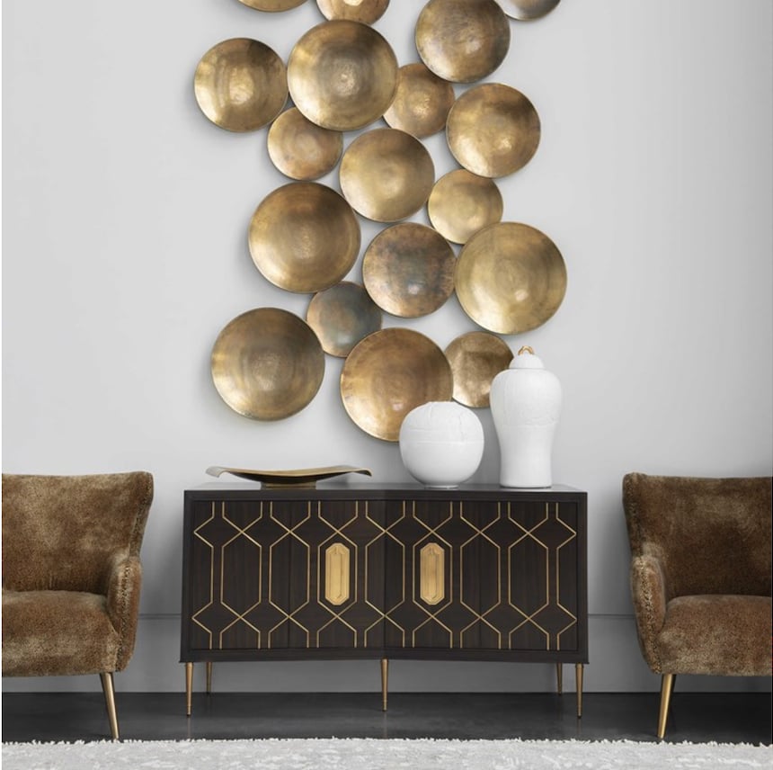 Uttermost Revelations R04213 AITANA METAL WALL DECOR ANTIQUE BRASS, S