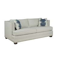 Stationary Sofa with Track Arms and Nailhead Trim