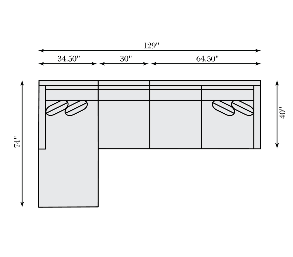 Kelsey Three Piece Sectional