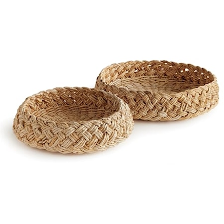 Abaca French Braided Baskets - Set of 2