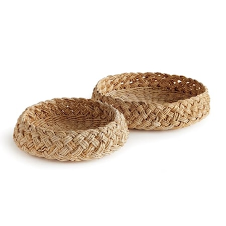 Abaca French Braided Baskets - Set of 2