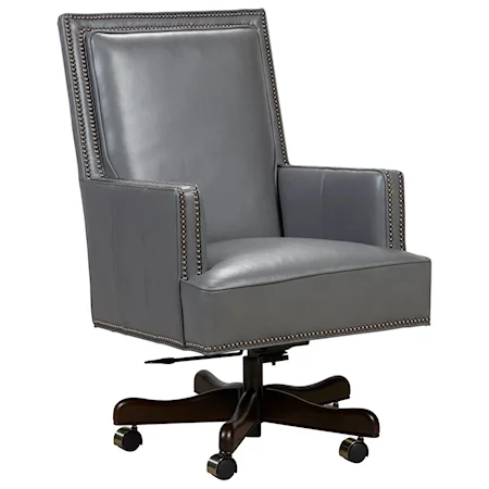Traditional Rolling Executive Chair with Nailhead Trim