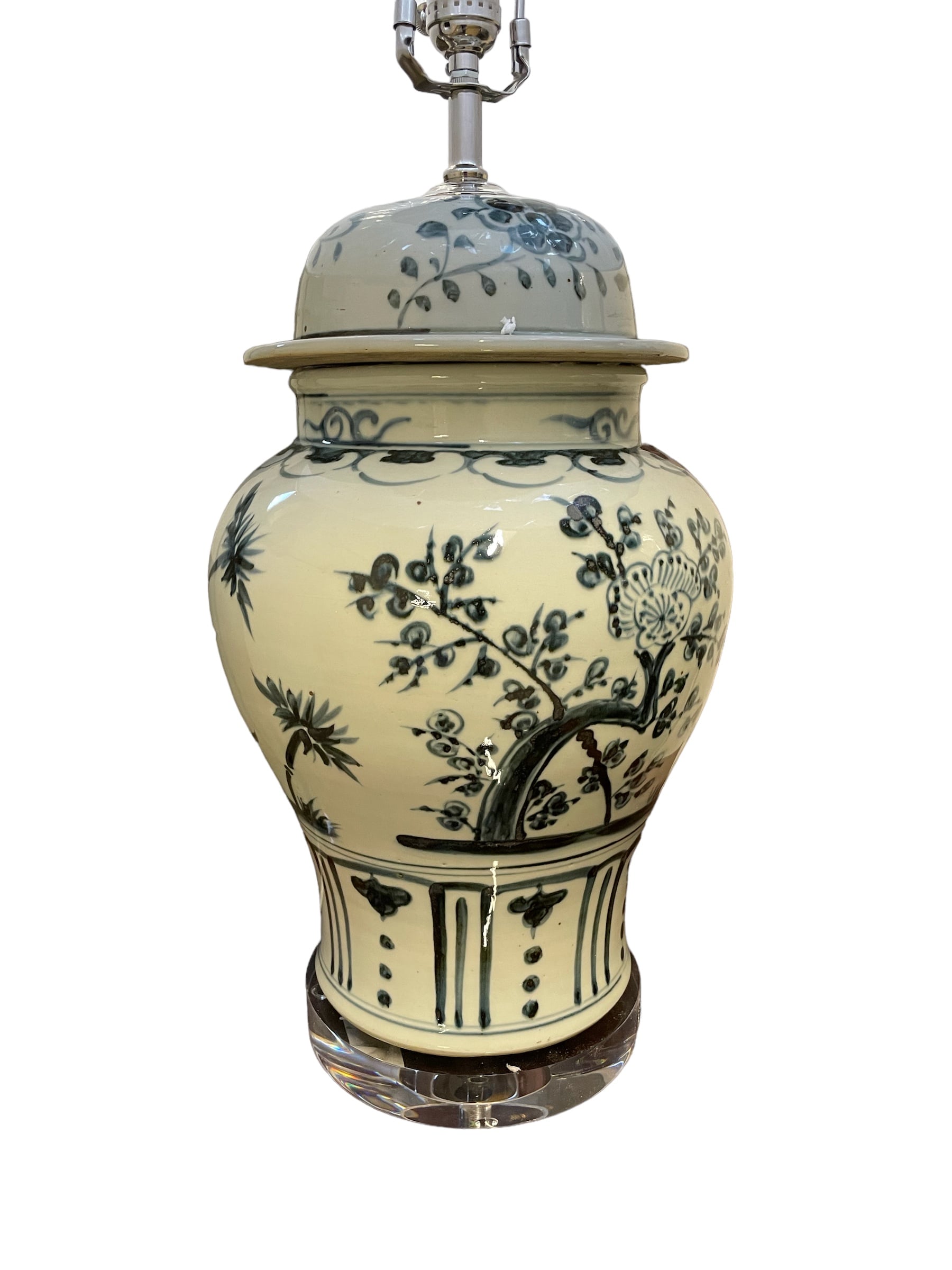 Indigo Porcelain Temple Jar