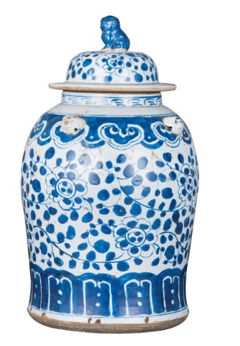 Vintage Temple Jar Curly Vine Small