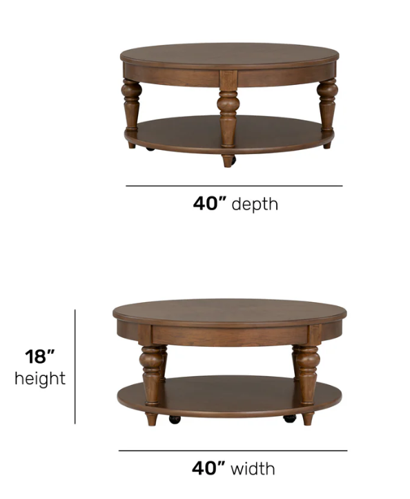 Bellevue Round Coffee Table with Casters