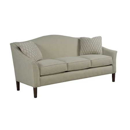 Stationary Sofa with Tall Wood Legs