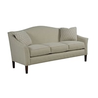 Stationary Sofa with Tall Wood Legs