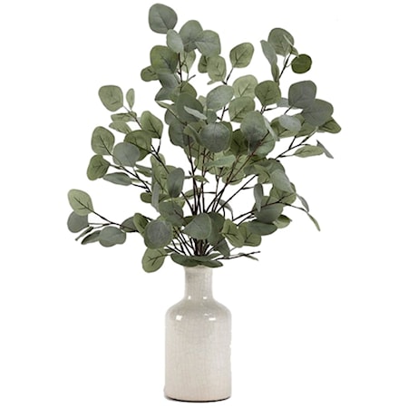 Grey/Green Eucalyptus in Ceramic Bottle