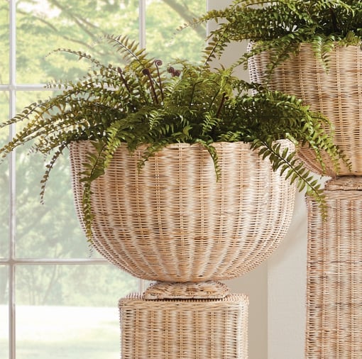 Charleston Rattan Footed Bowl