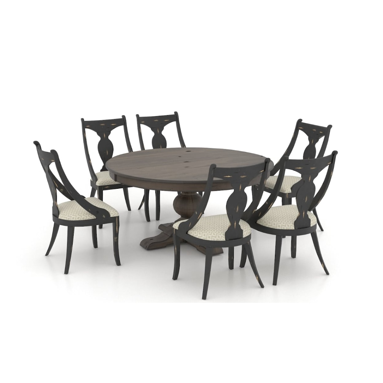 Canadel Dining Sets Table and Six Chairs