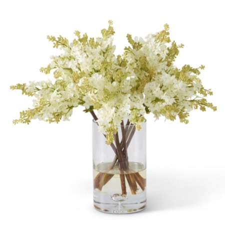 White Lilac in Glass Vase