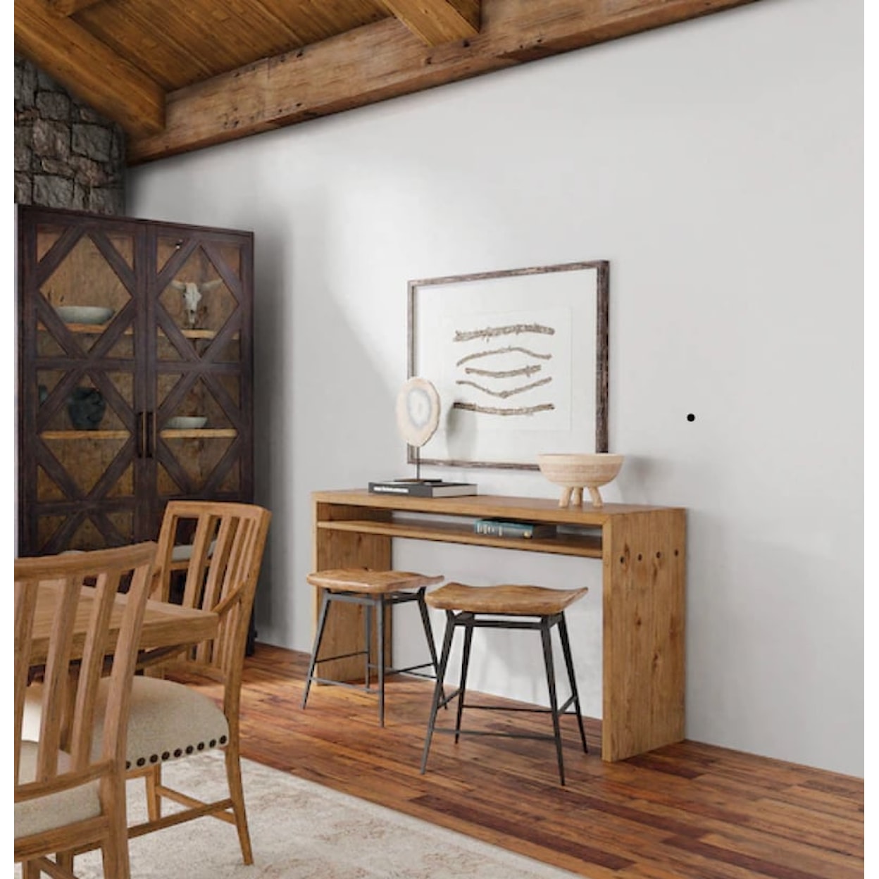 Hooker Furniture Big Sky Console and Three Stools