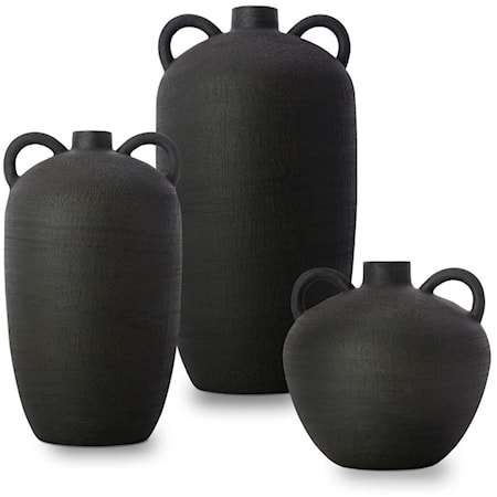 Set of 3 Acanceh Vases