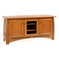 Transitional 3-Door Entertainment Center in Autumn Wheat Finish