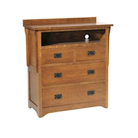 Transitional 40" Chest of Drawers with Open Shelf