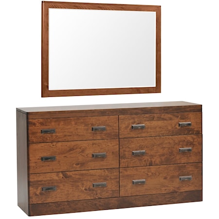 6-Drawer Dresser with 1" Bevel Mirror