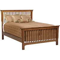 Transitional Queen Spindle Panel Bed