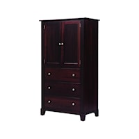 Traditional 3-Drawer Bedroom Armoire with Concealed Storage