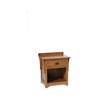 Transitional 26" 1-Drawer Nightstand with Lower Display Shelf
