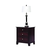 Traditional 3-Drawer Nightstand in Expresso Finish