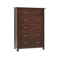 Transitional 6-Drawer Chest of Drawers in Rich Cherry Finish