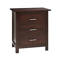 Transitional 3-Drawer Nightstand in Rich Cherry Finish