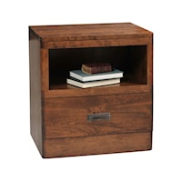 Transitional 1-Drawer Nightstand with Open Display Shelf