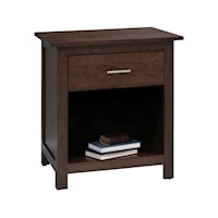 Transitional 1-Drawer Nightstand with Open Display Shelf