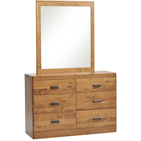 6-Drawer Dresser with 1" Bevel Mirror