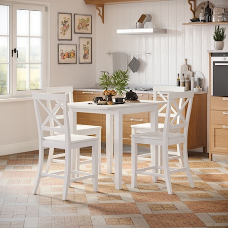 5 Piece Counter Table and Stool Set