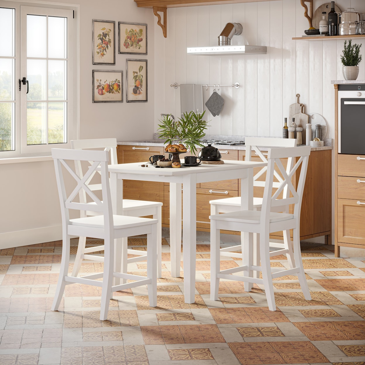 Jofran Eastern Tides 5 Piece Counter Table and Stool Set