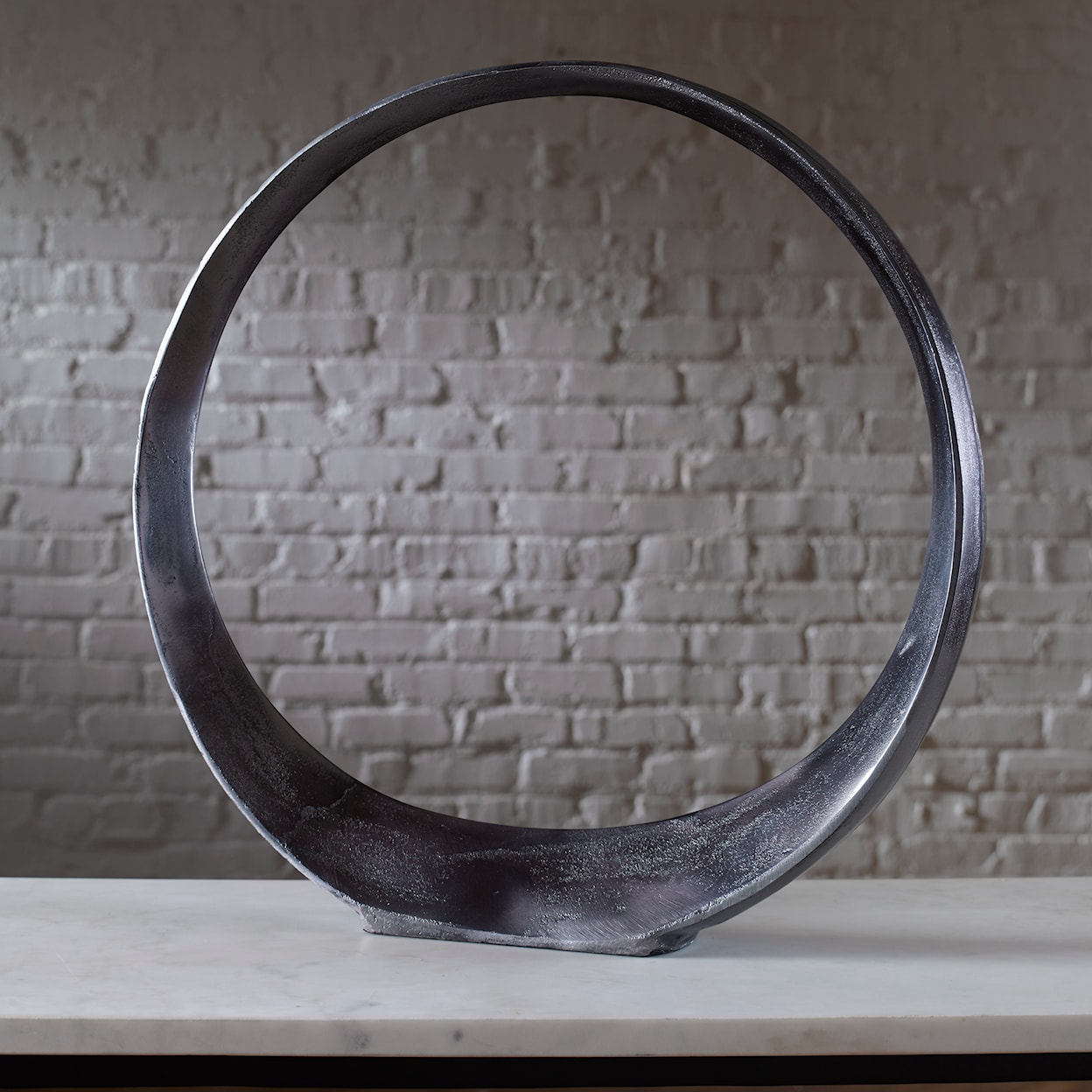 Uttermost Orbits Orbits Black Nickel Large Ring Sculpture