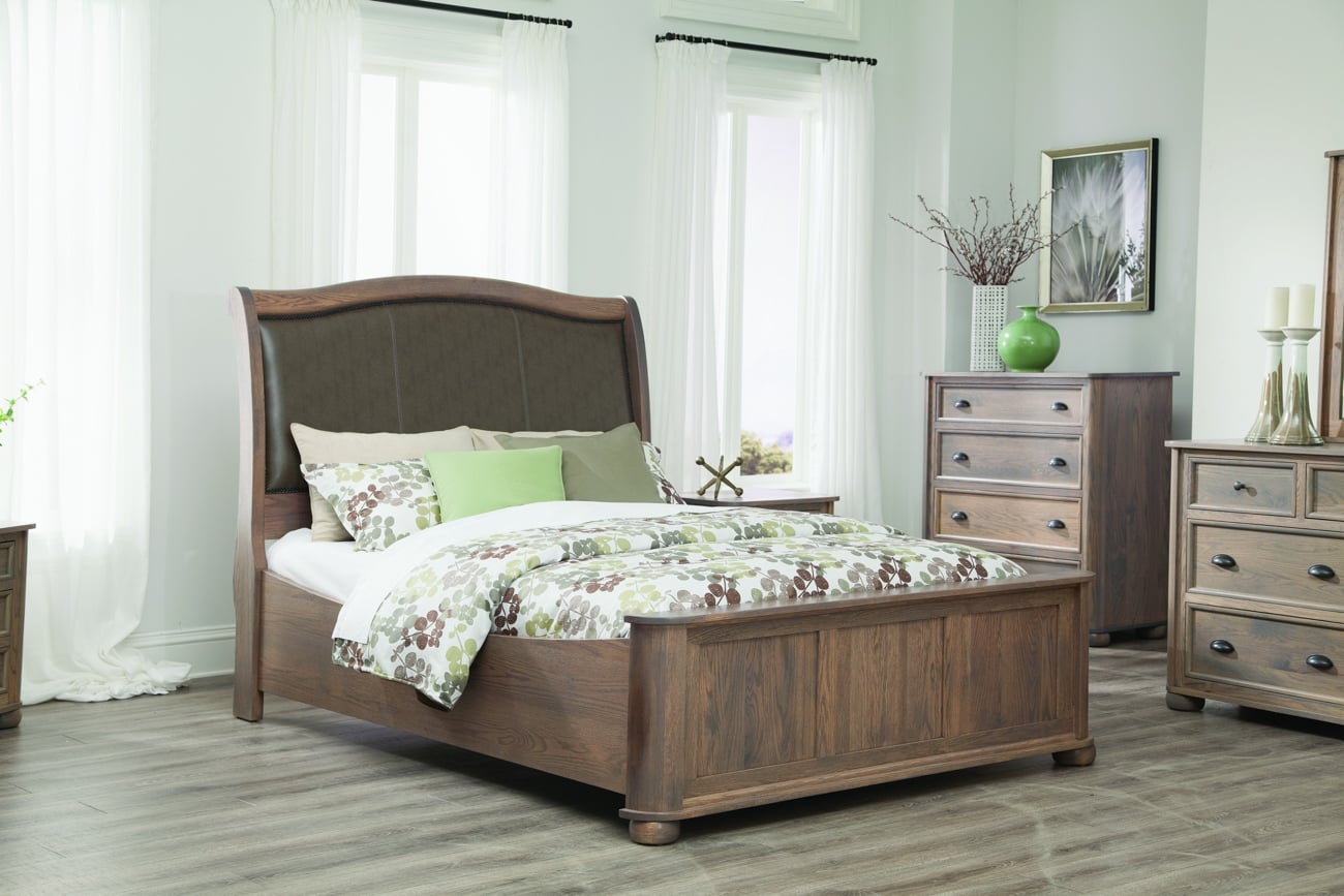 Queen Upholstered Bed Low Platform