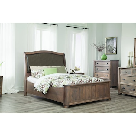 Queen Upholstered Bed Low Platform