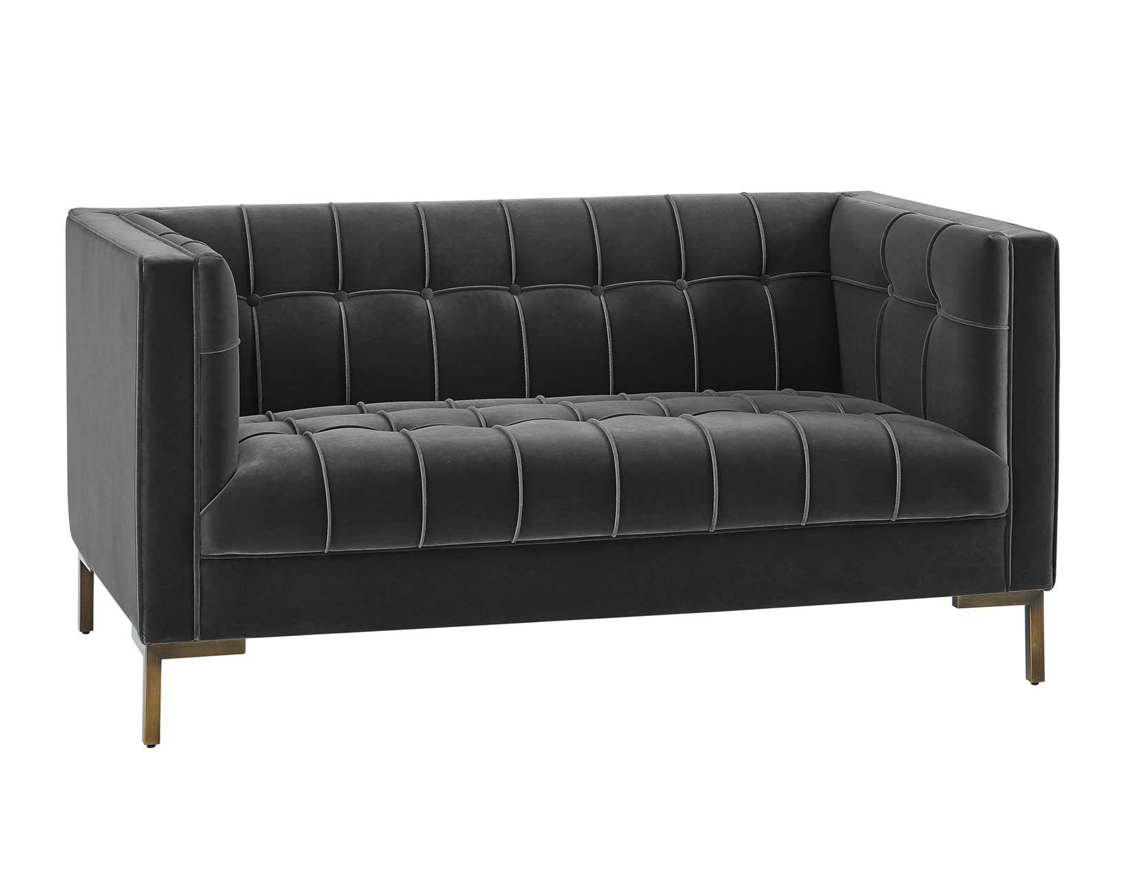 Gray Velvet Loveseat