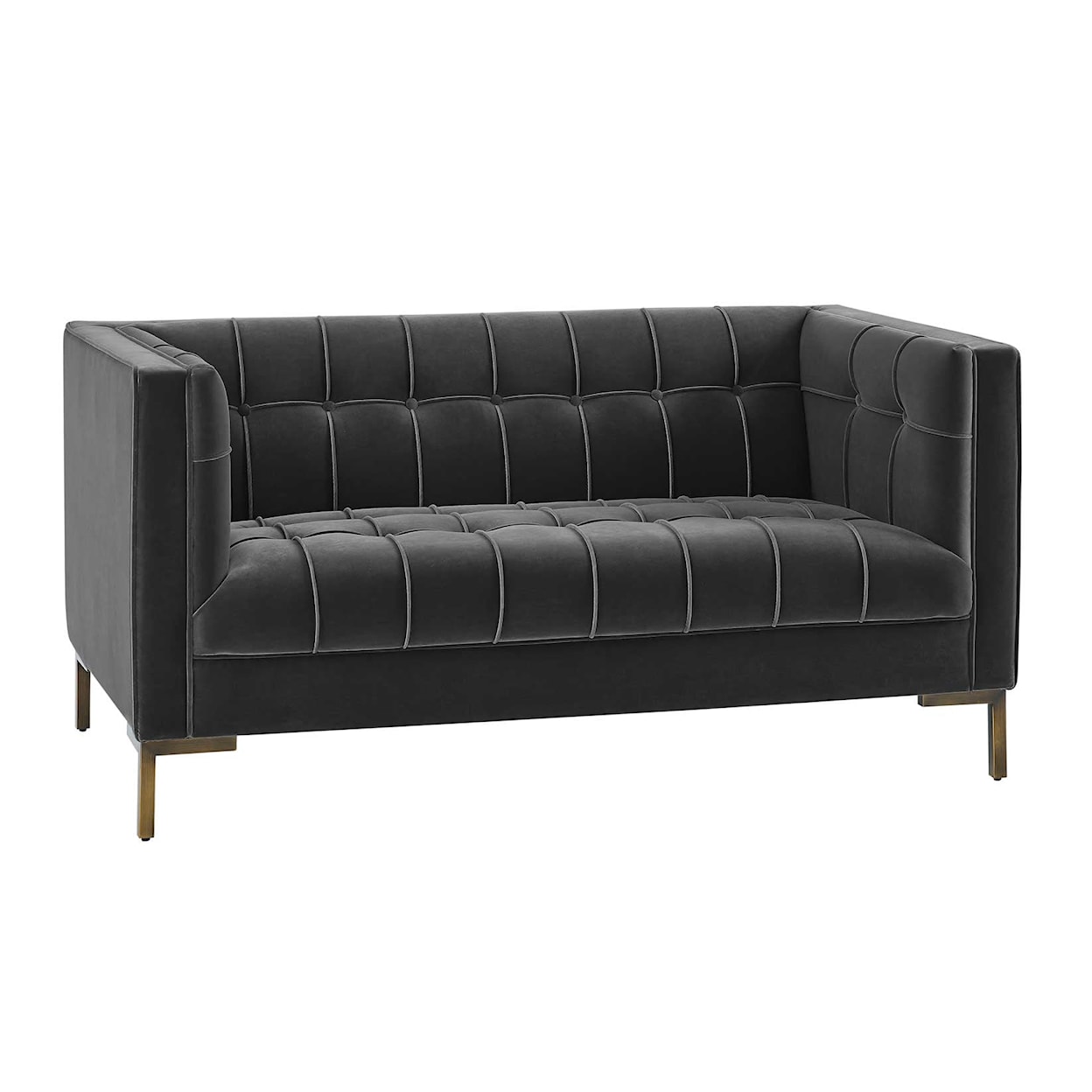 Steve Silver Isaac Gray Velvet Loveseat