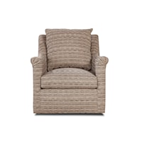 Casual Swivel Glider Chair with Rolled Arms
