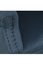 Jofran Lily Lily Transitional Upholstered Accent Chair with Nailhead Trim - Blue