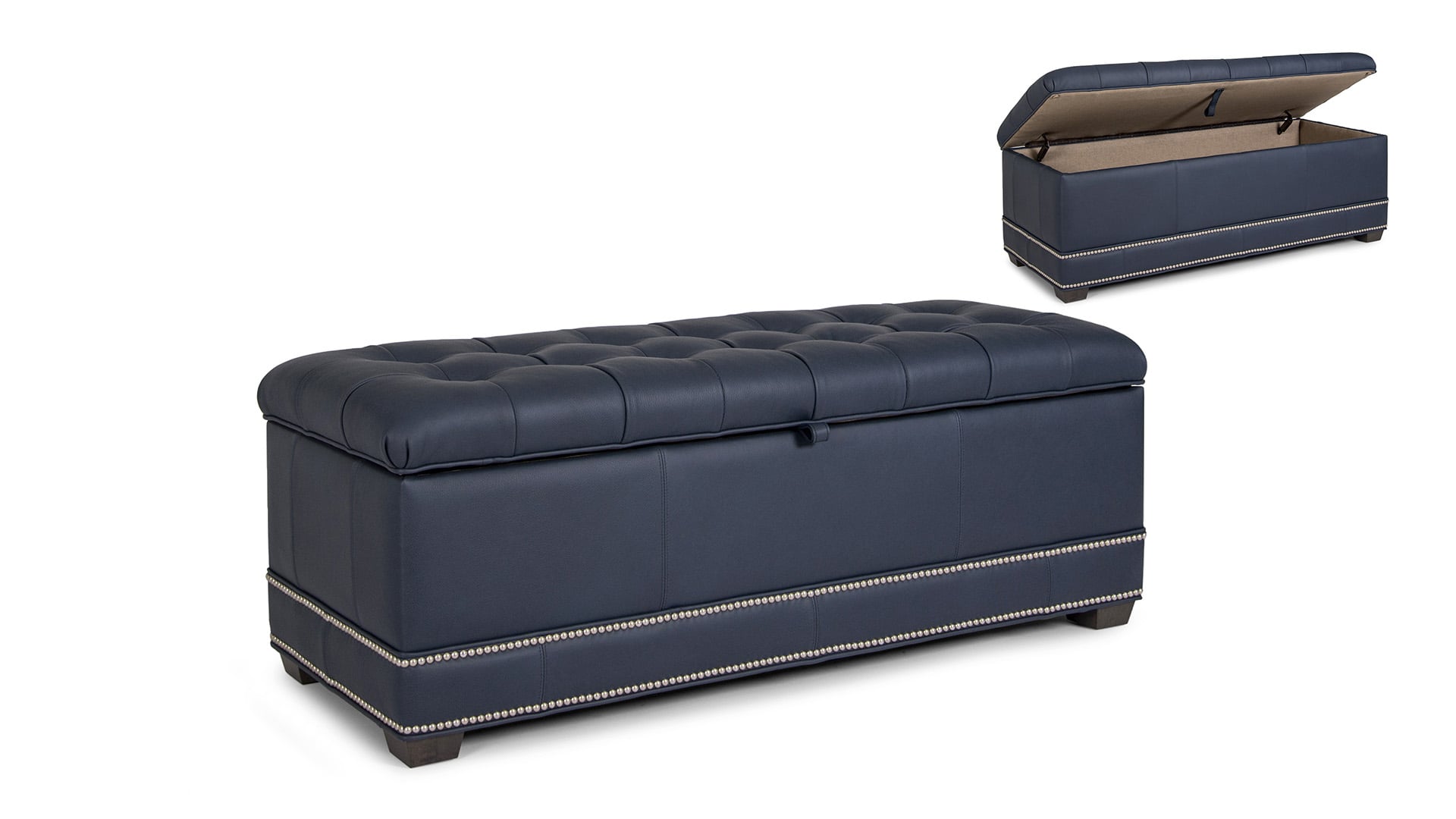 Storage Ottoman w/ Tapered Leg