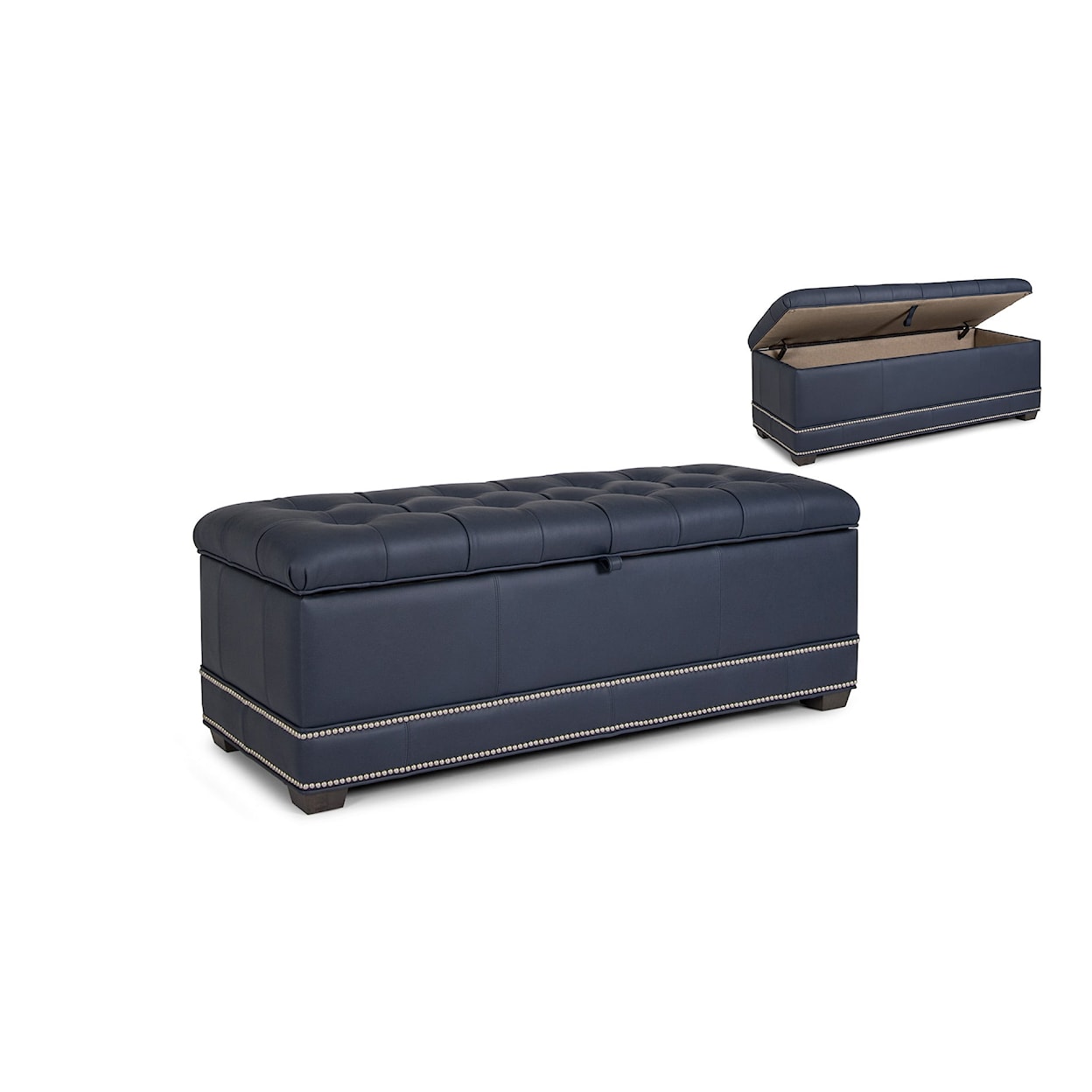 Smith Brothers 895 Storage Ottoman w/ Tapered Leg