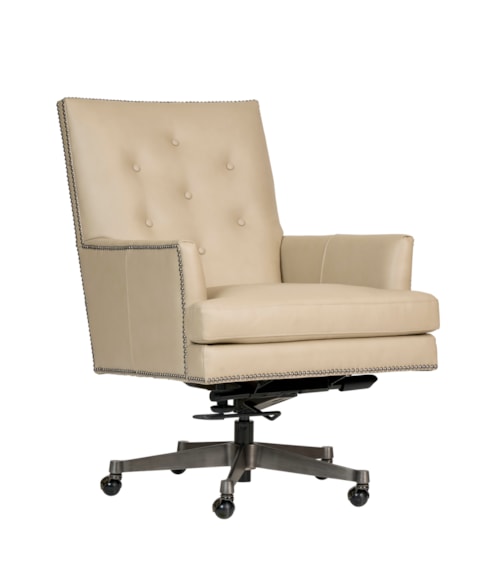 Transitional Executive Chair with Button Tufting and Deluxe Ball Casters