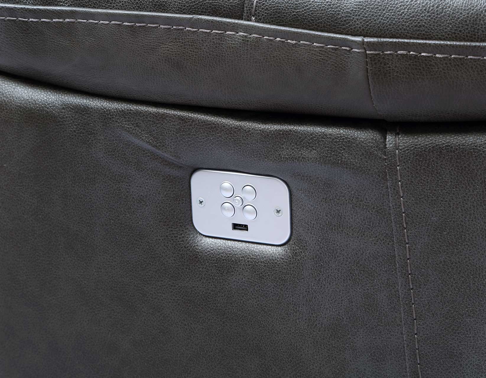 Dual-Power 6-Piece Sectional, Charcoal