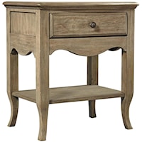 Traditional 1-Drawer Nightstand with Felt-Lined Drawer