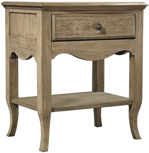 Traditional 1-Drawer Nightstand with Felt-Lined Drawer
