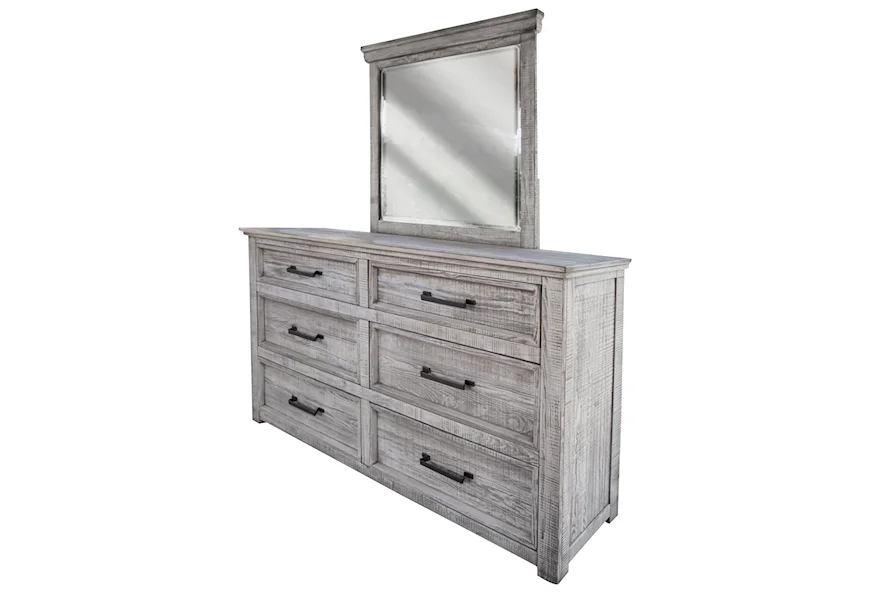 Arena Dresser and Mirror Set by International Furniture Direct at VanDrie Home Furnishings