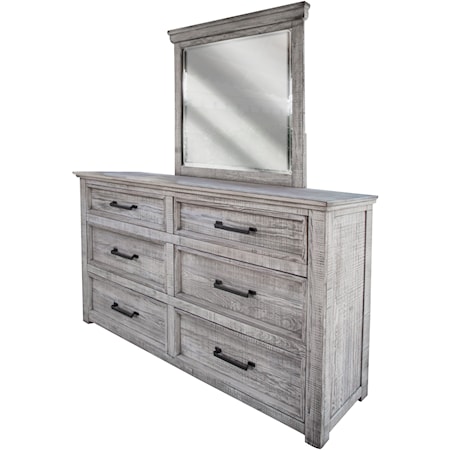 Dresser and Mirror Set