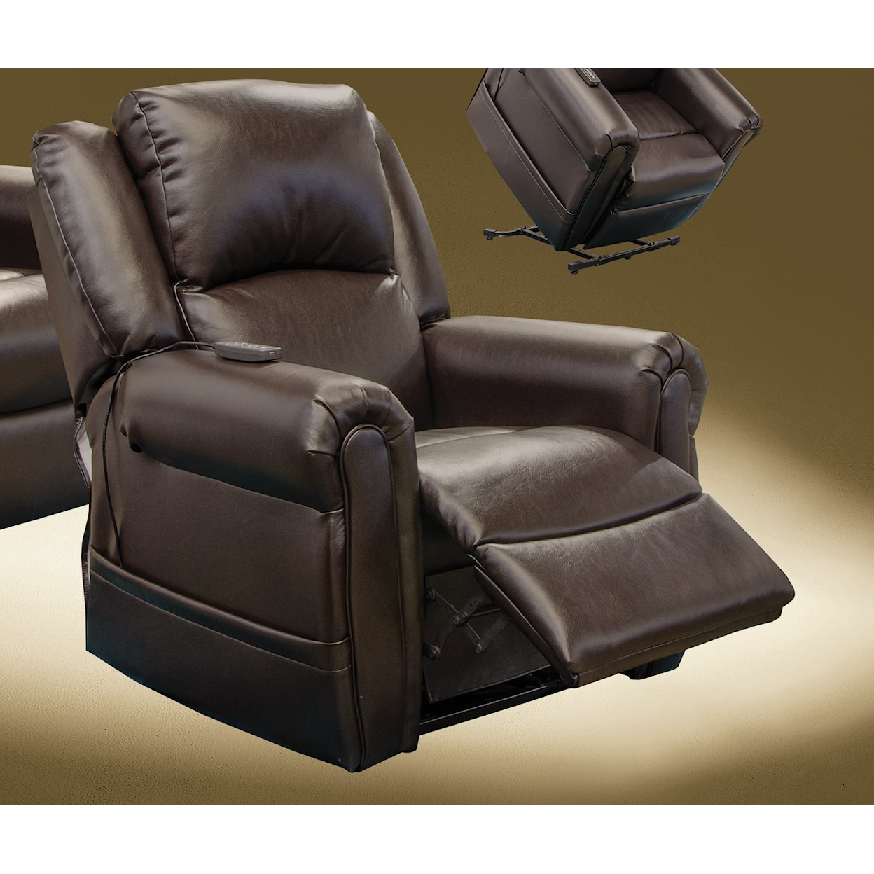 Carolina Furniture 4896 Cosset Power Lift and Headrest Lay Flat Recliner