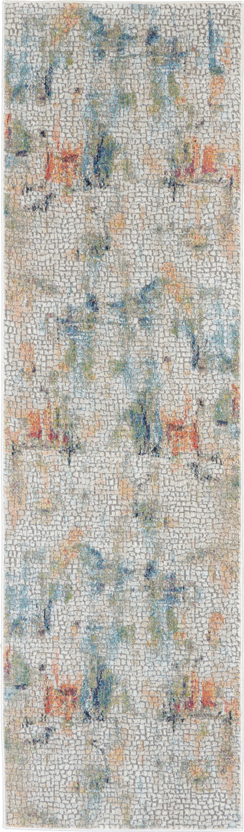 2'4" x 8' Ivory/Multicolor Runner Rug