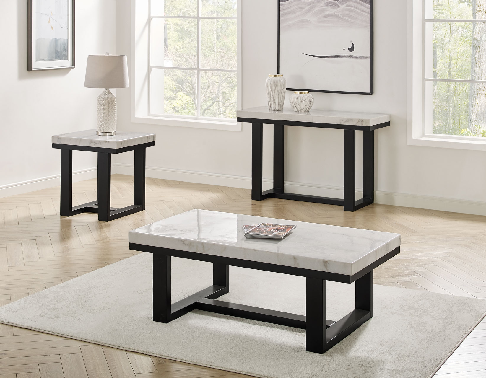 Steve Silver Artemis Marble-Top End Table